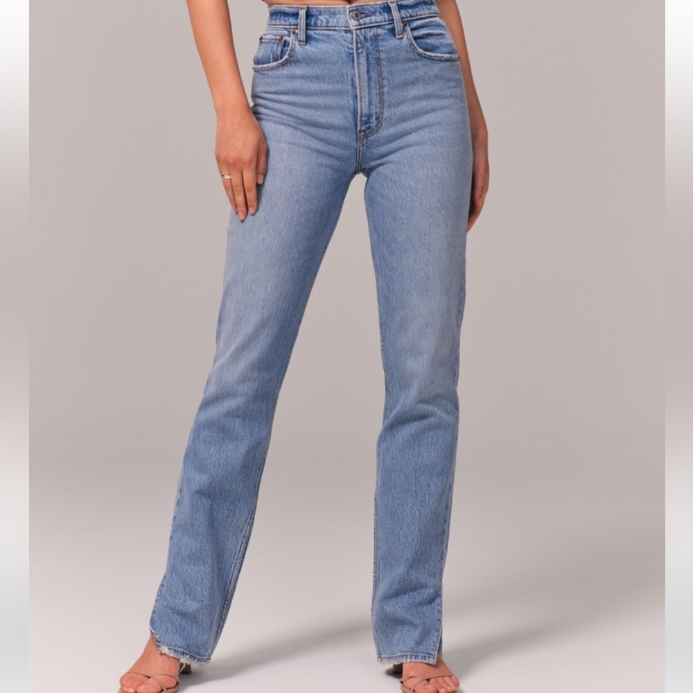 High rise jeans split ankle